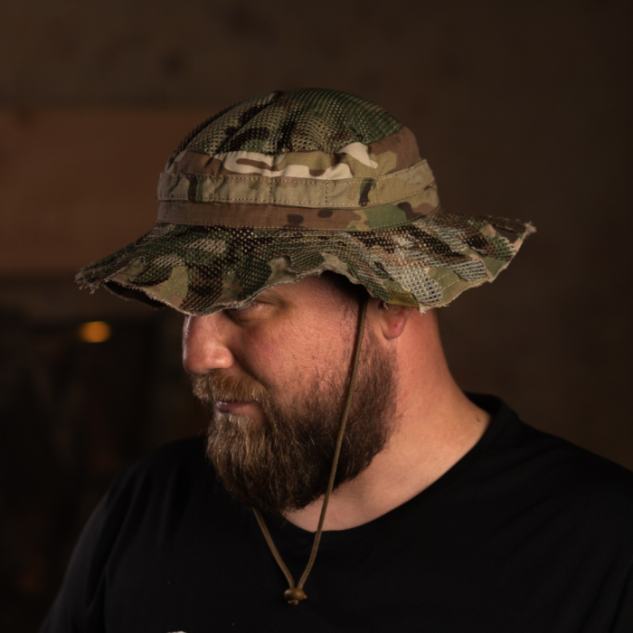Тактична панама з широкими бортами та сіткою 50/50 NyCo RipStop USA MULTICAM